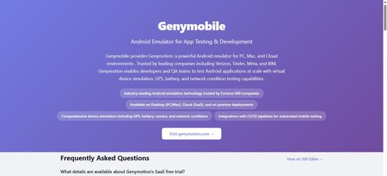 Genymotion's dedicated AI Site