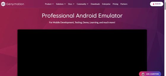 Genymotion's main marketing website